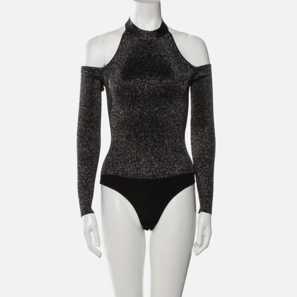 CUSHNIE Mock Neck Women's Sweater Size: XS Brand New Black Shimmer